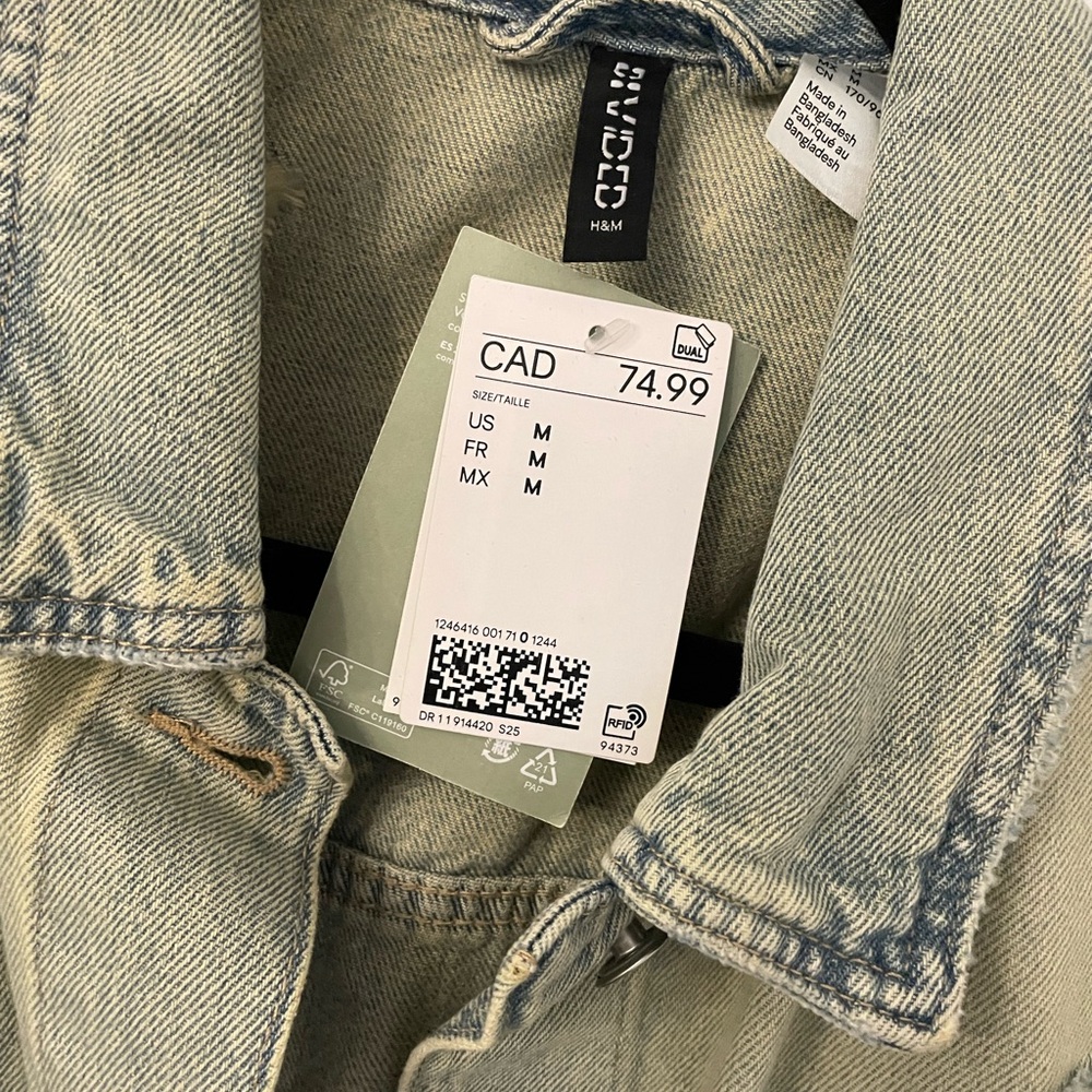 H&M Oversized Distressed Denim Jacket - Picture 5 of 5